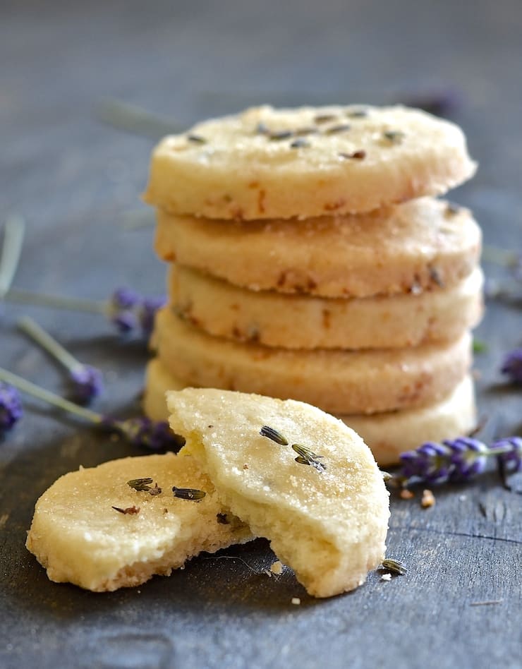 Lemon Lavender Shortbread Cookies